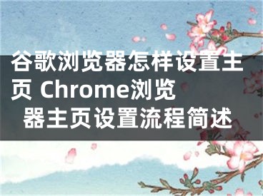 谷歌浏览器怎样设置主页 Chrome浏览器主页设置流程简述