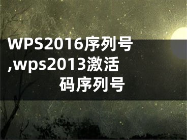 WPS2016序列号,wps2013激活码序列号