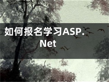 如何报名学习ASP.Net