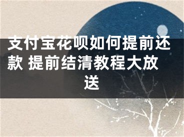 支付宝花呗如何提前还款 提前结清教程大放送