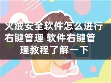 火绒安全软件怎么进行右键管理 软件右键管理教程了解一下