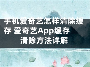 手机爱奇艺怎样清除缓存 爱奇艺App缓存清除方法详解