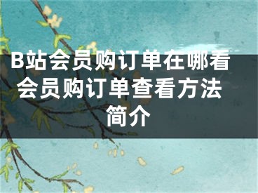 B站会员购订单在哪看 会员购订单查看方法简介