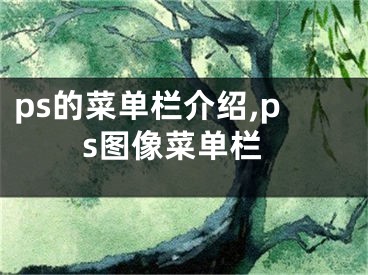 ps的菜单栏介绍,ps图像菜单栏