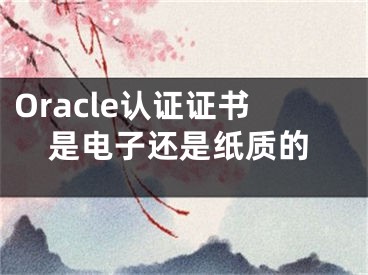 Oracle认证证书是电子还是纸质的