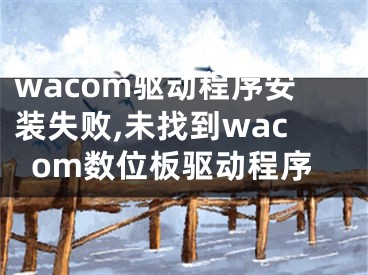 wacom驱动程序安装失败,未找到wacom数位板驱动程序