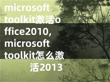 microsoft toolkit激活office2010,microsoft toolkit怎么激活2013