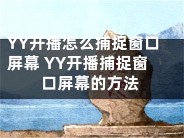 YY开播怎么捕捉窗口屏幕 YY开播捕捉窗口屏幕的方法