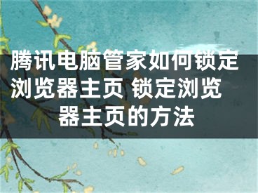 腾讯电脑管家如何锁定浏览器主页 锁定浏览器主页的方法