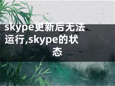 skype更新后无法运行,skype的状态