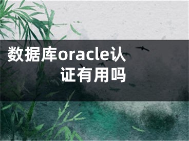 数据库oracle认证有用吗