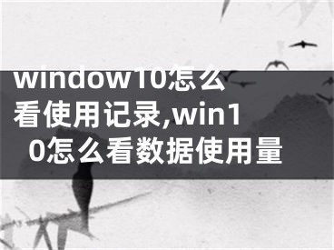 window10怎么看使用记录,win10怎么看数据使用量 