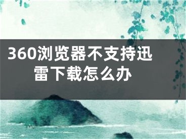 360浏览器不支持迅雷下载怎么办  