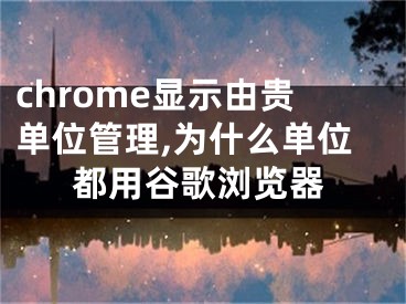 chrome显示由贵单位管理,为什么单位都用谷歌浏览器