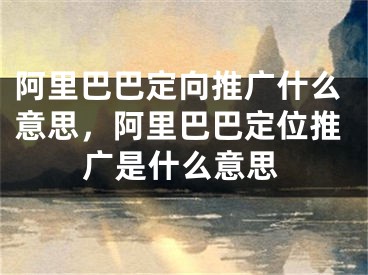 阿里巴巴定向推广什么意思，阿里巴巴定位推广是什么意思 