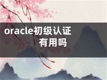 oracle初级认证有用吗