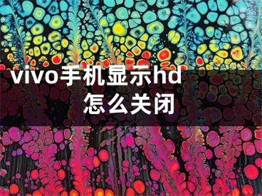 vivo手机显示hd怎么关闭