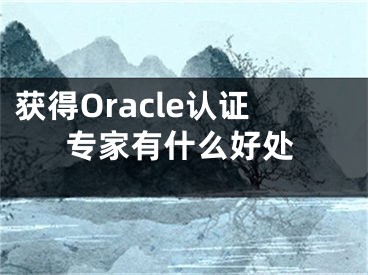 获得Oracle认证专家有什么好处