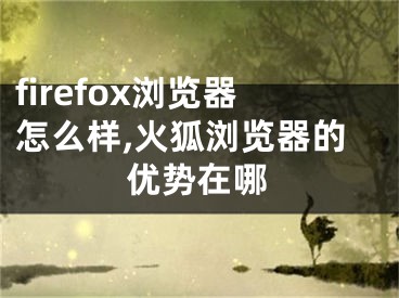 firefox浏览器怎么样,火狐浏览器的优势在哪