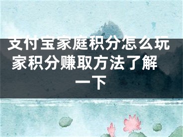 支付宝家庭积分怎么玩 家积分赚取方法了解一下