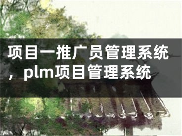 项目一推广员管理系统，plm项目管理系统