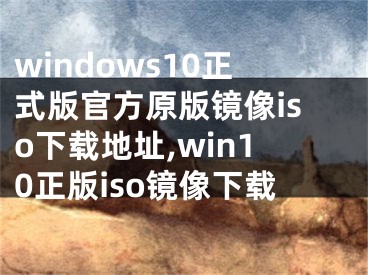 windows10正式版官方原版镜像iso下载地址,win10正版iso镜像下载