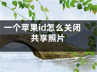 一个苹果id怎么关闭共享照片