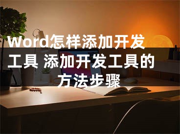 Word怎样添加开发工具 添加开发工具的方法步骤