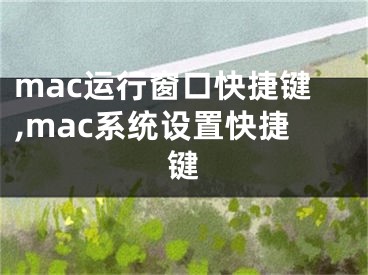 mac运行窗口快捷键,mac系统设置快捷键