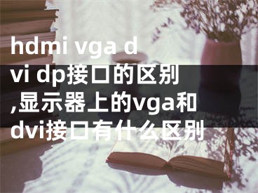 hdmi vga dvi dp接口的区别,显示器上的vga和dvi接口有什么区别