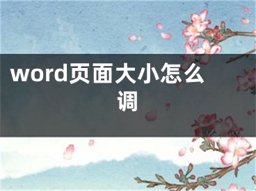 word页面大小怎么调