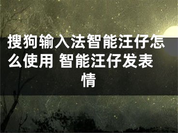 搜狗输入法智能汪仔怎么使用 智能汪仔发表情