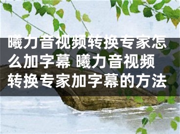 曦力音视频转换专家怎么加字幕 曦力音视频转换专家加字幕的方法