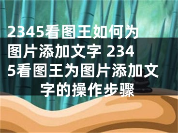 2345看图王如何为图片添加文字 2345看图王为图片添加文字的操作步骤