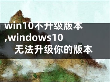 win10不升级版本,windows10无法升级你的版本