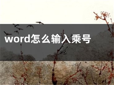 word怎么输入乘号