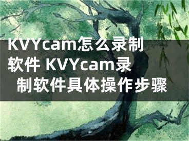 KVYcam怎么录制软件 KVYcam录制软件具体操作步骤