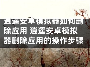 逍遥安卓模拟器如何删除应用 逍遥安卓模拟器删除应用的操作步骤