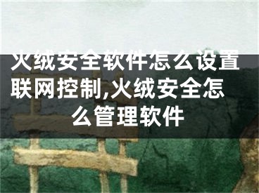 火绒安全软件怎么设置联网控制,火绒安全怎么管理软件