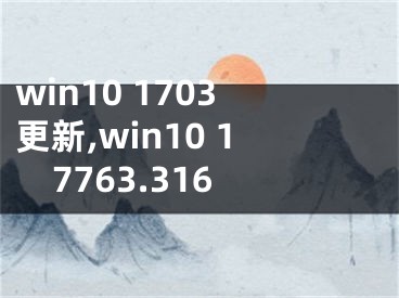 win10 1703更新,win10 17763.316