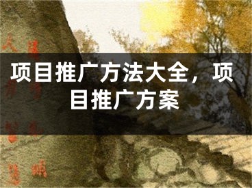 项目推广方法大全，项目推广方案