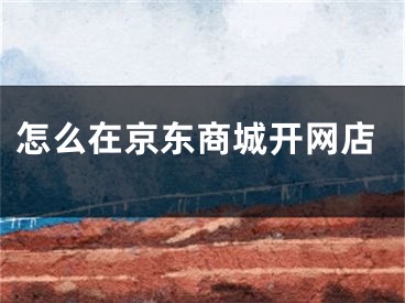 怎么在京东商城开网店