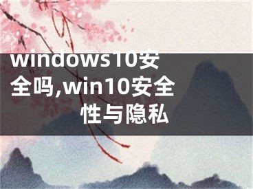 windows10安全吗,win10安全性与隐私