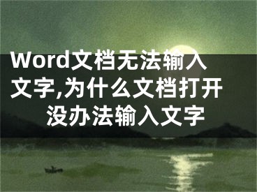 Word文档无法输入文字,为什么文档打开没办法输入文字