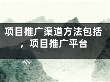 项目推广渠道方法包括，项目推广平台