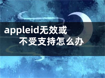 appleid无效或不受支持怎么办