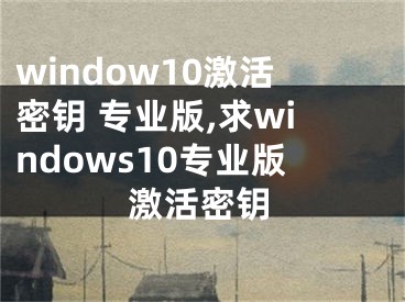 window10激活密钥 专业版,求windows10专业版激活密钥
