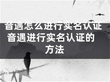 音遇怎么进行实名认证 音遇进行实名认证的方法