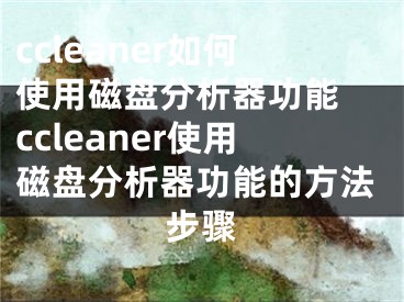 ccleaner如何使用磁盘分析器功能 ccleaner使用磁盘分析器功能的方法步骤