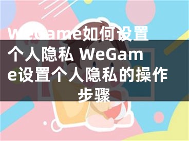 WeGame如何设置个人隐私 WeGame设置个人隐私的操作步骤